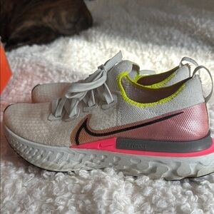 Stylish White and Pink Athletic Shoes